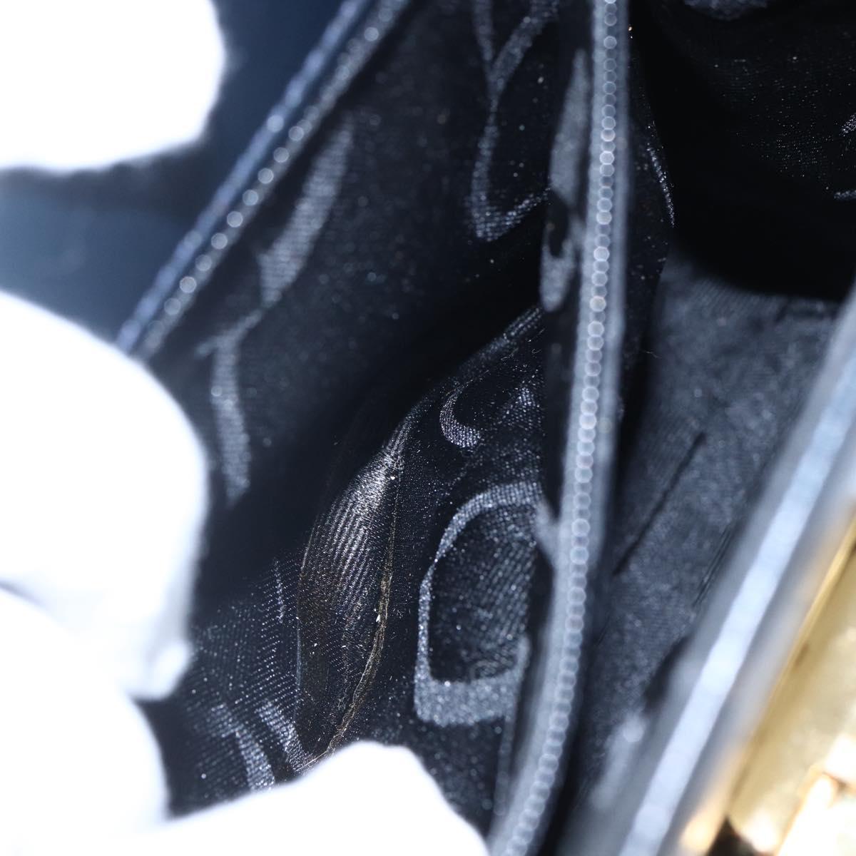 Salvatore Ferragamo Gancini Shoulder Bag Leather Navy Gold Auth 149086