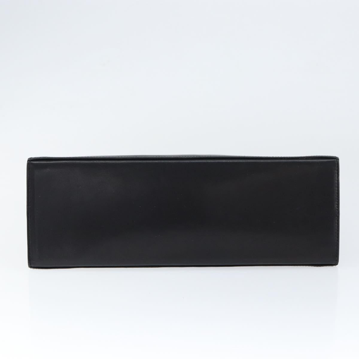 Salvatore Ferragamo Gancini Hand Bag Leather Black Gold Auth 149087