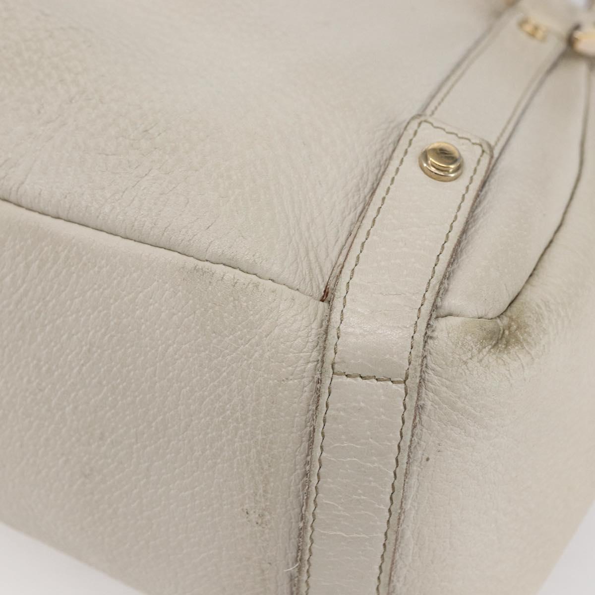 GUCCI Abbey Shoulder Bag Leather Ivory Gold 130736 Auth 149090