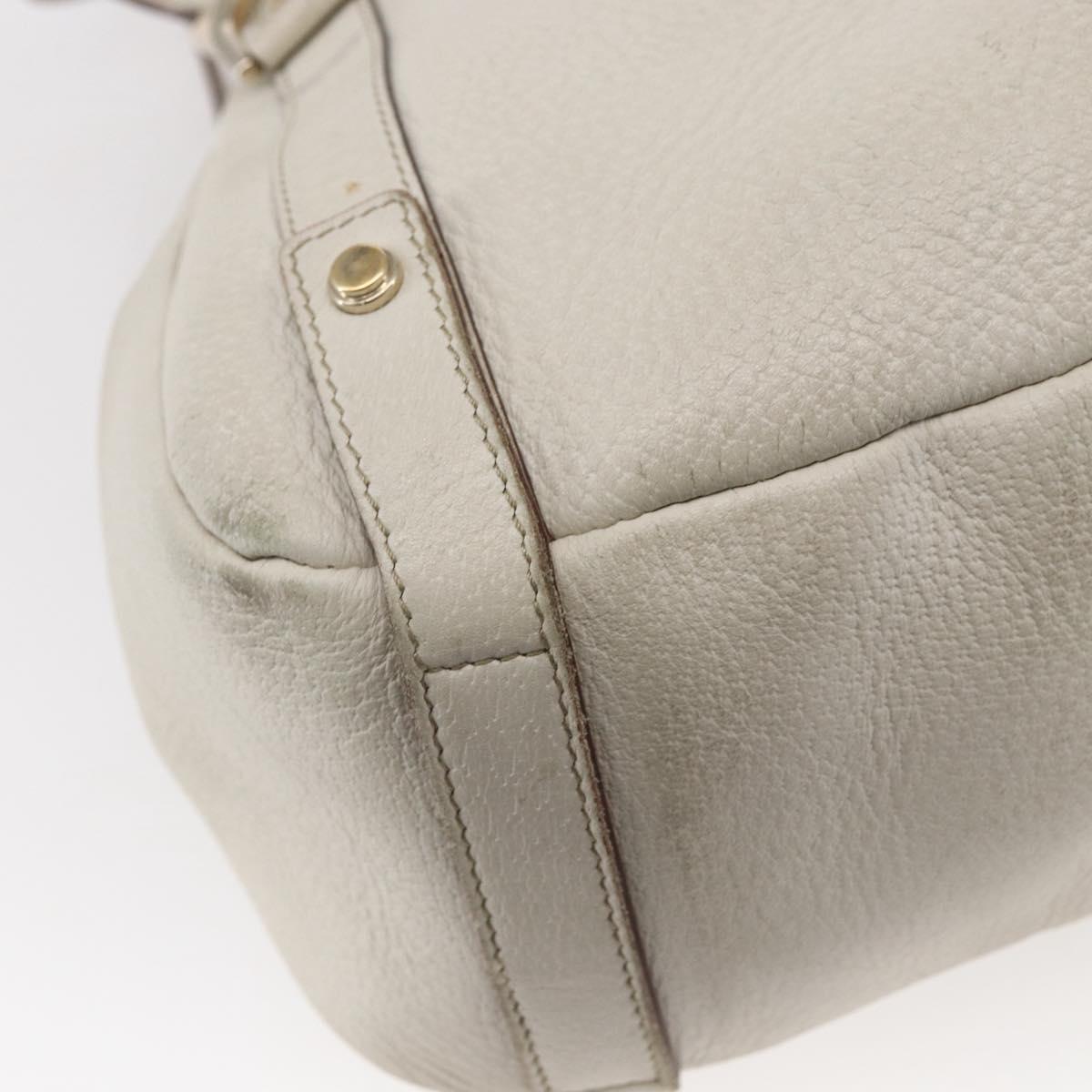 GUCCI Abbey Shoulder Bag Leather Ivory Gold 130736 Auth 149090