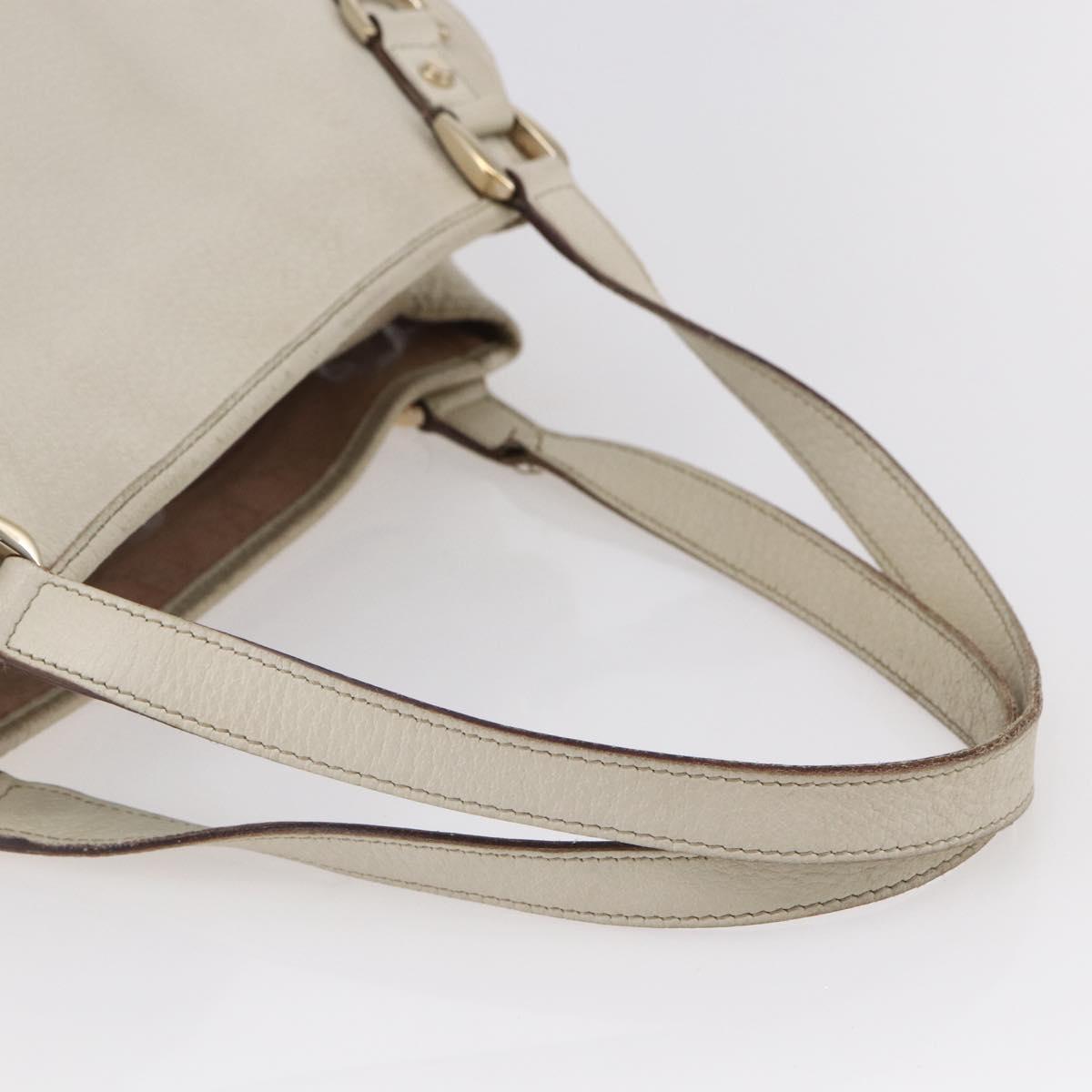 GUCCI Abbey Shoulder Bag Leather Ivory Gold 130736 Auth 149090