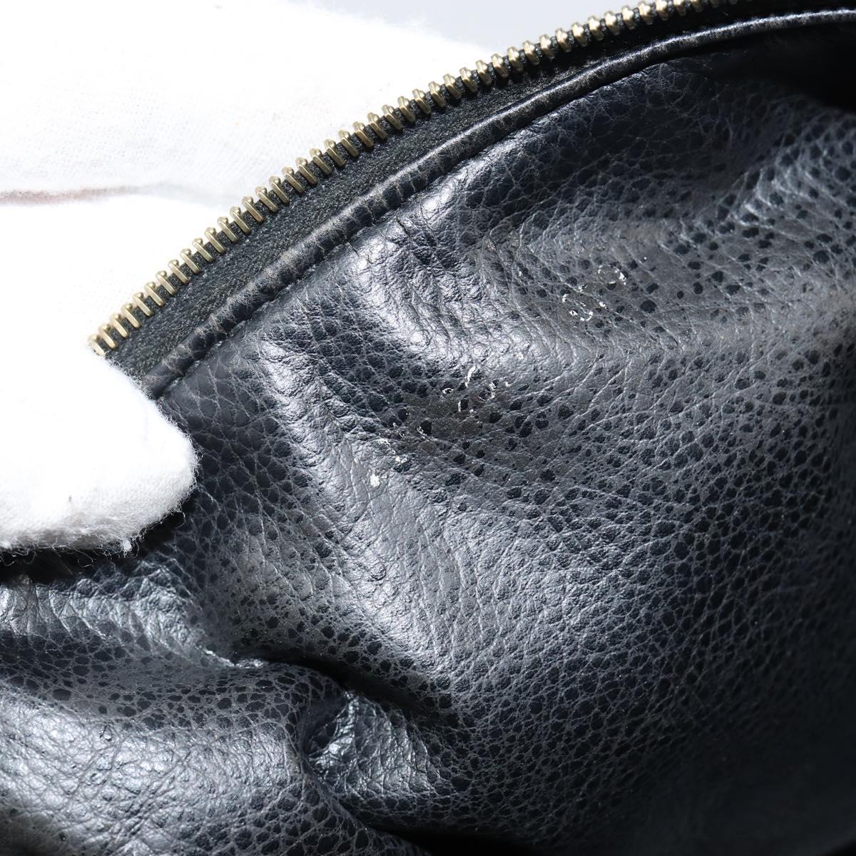 FENDI Zucca Canvas Vanity Hand Bag Black Brown Auth 149108