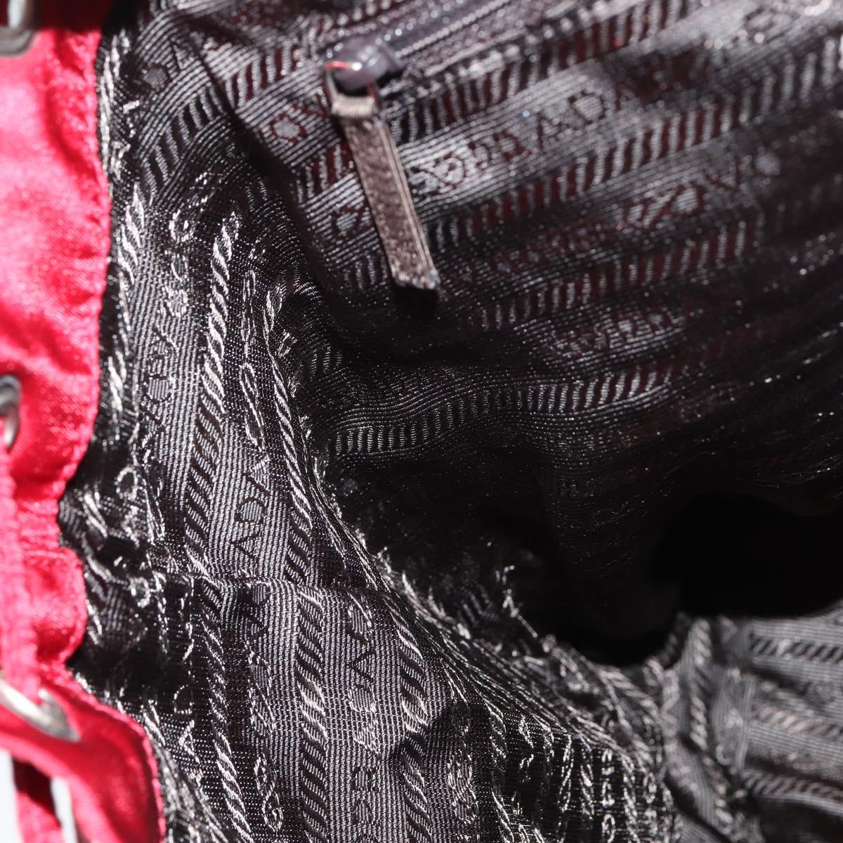 PRADA Backpack Nylon Red Silver Auth 149116