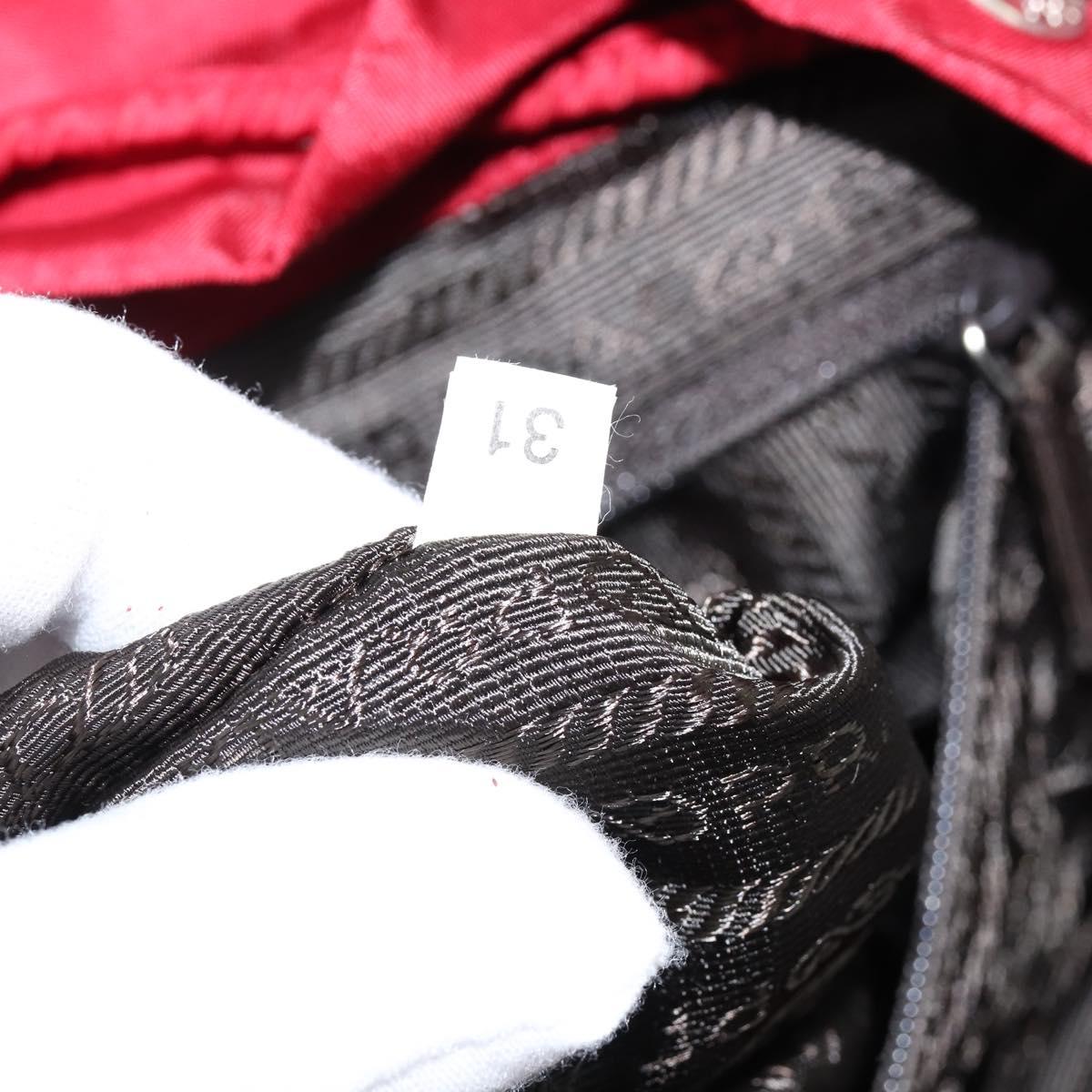 PRADA Backpack Nylon Red Silver Auth 149116