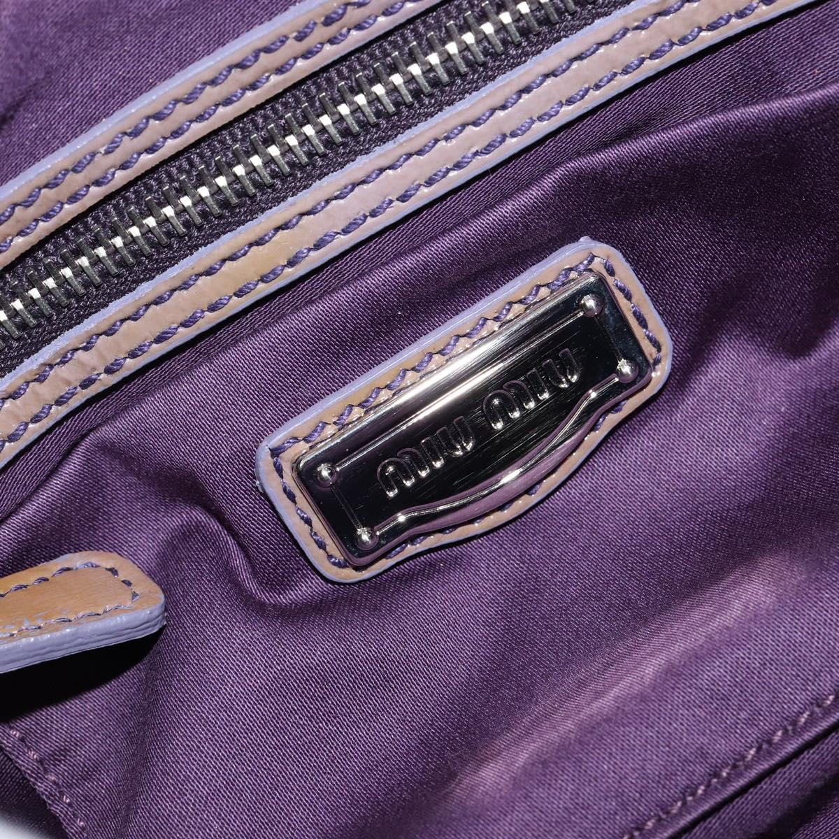 Miu Miu Hand Bag Enamel Brown Silver Auth 149117