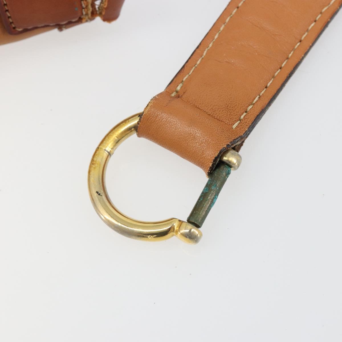 CELINE Macadam Canvas Shoulder Bag PVC Leather Brown Gold Auth 149126