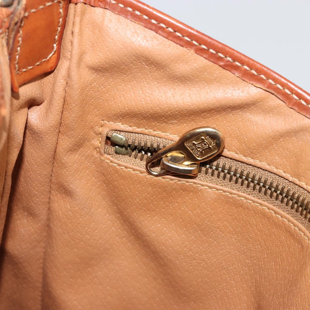 CELINE Macadam Canvas Shoulder Bag PVC Leather Brown Gold Auth 149126