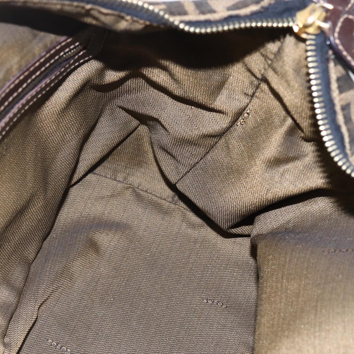 FENDI Zucca Canvas Hand Bag 2way Black Brown Auth 149131