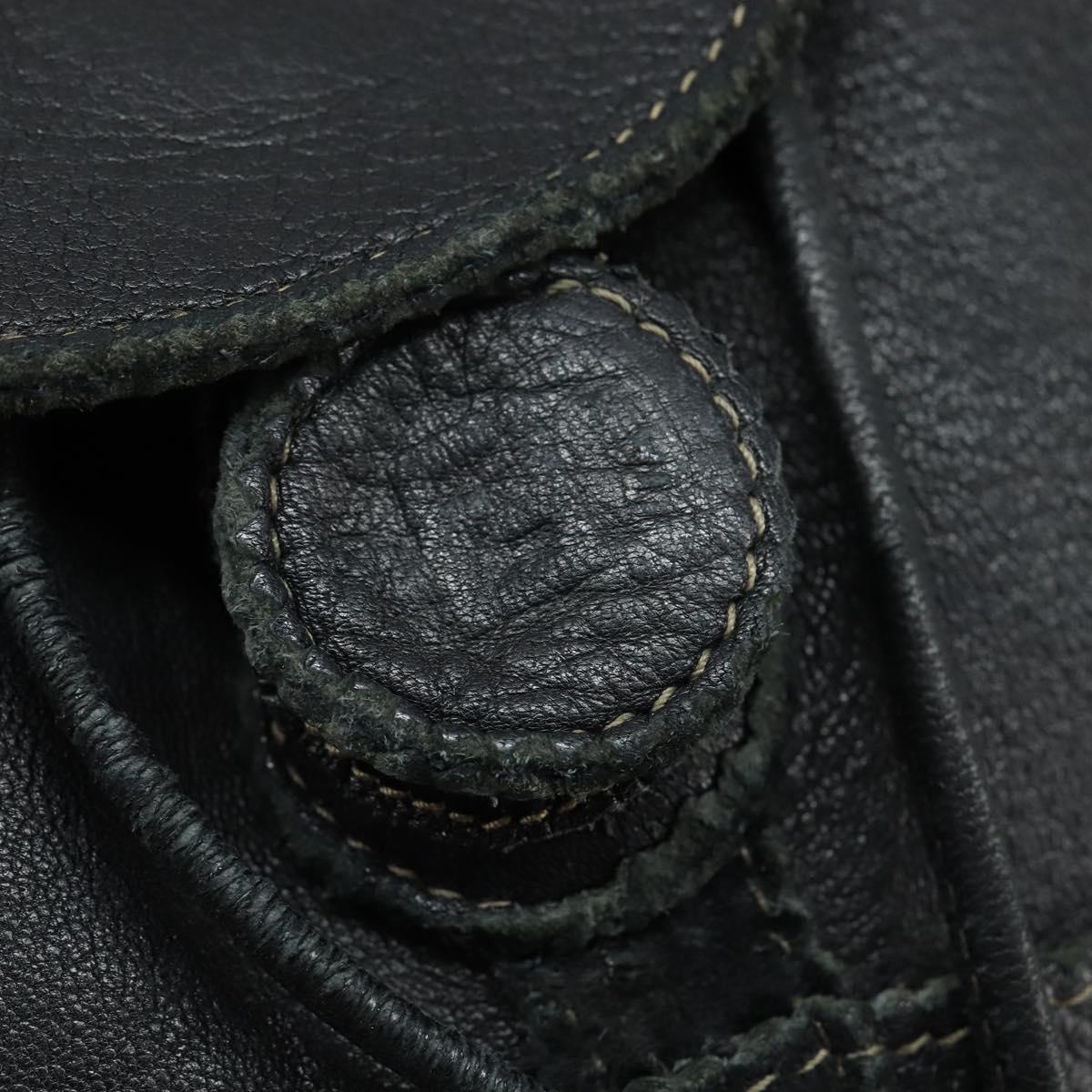 FENDI Backpack Leather Black Gold Auth 149132