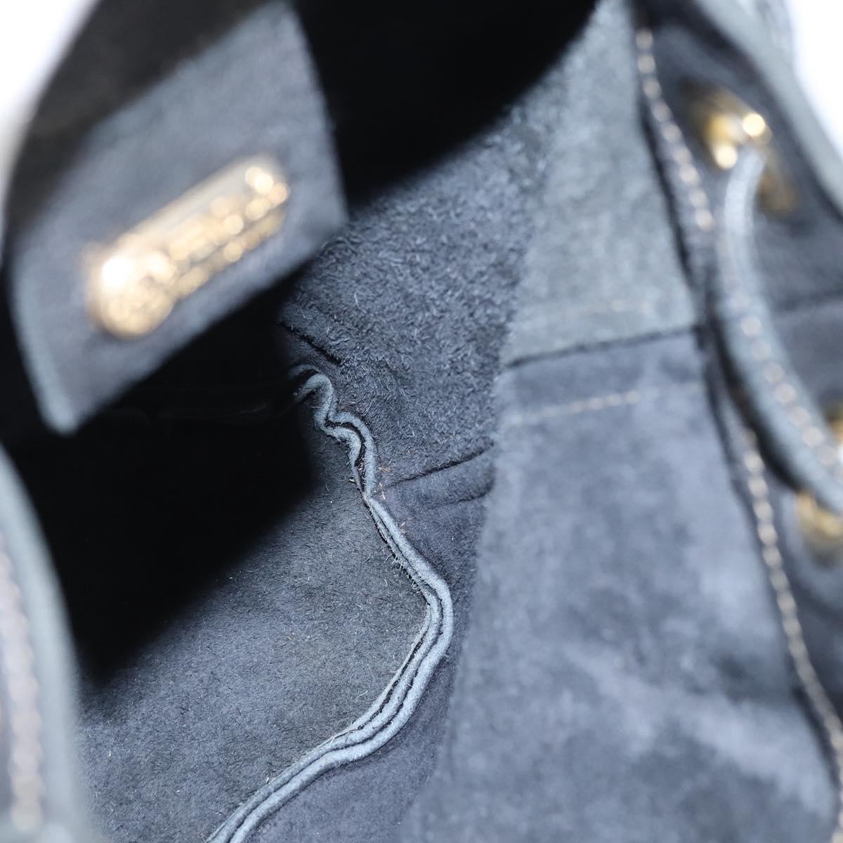 FENDI Backpack Leather Black Gold Auth 149132