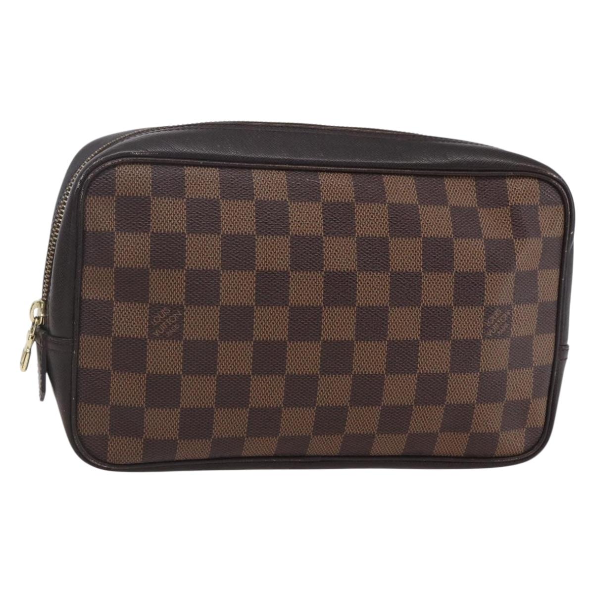 LOUIS VUITTON Damier Ebene Trousse Toilette 25 Clutch Bag N47624 LV Auth 149133A