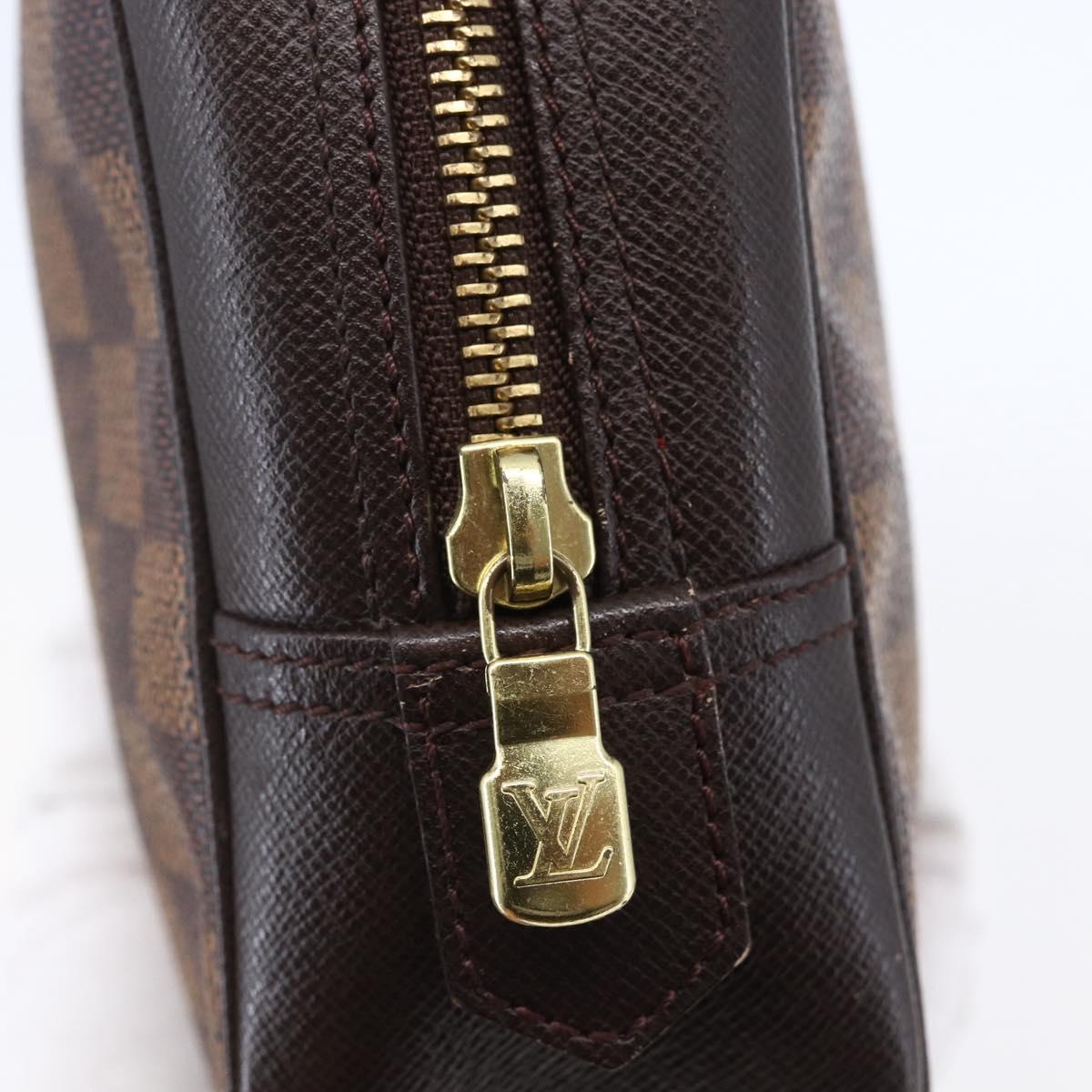 LOUIS VUITTON Damier Ebene Trousse Toilette 25 Clutch Bag N47624 LV Auth 149133