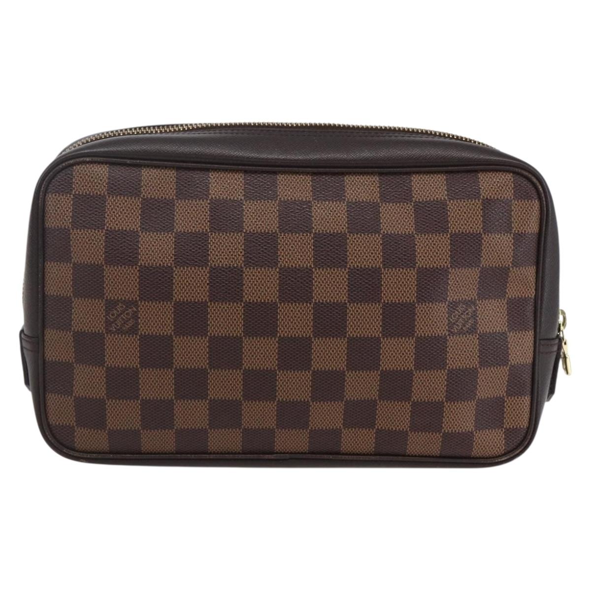 LOUIS VUITTON Damier Ebene Trousse Toilette 25 Clutch Bag N47624 LV Auth 149133