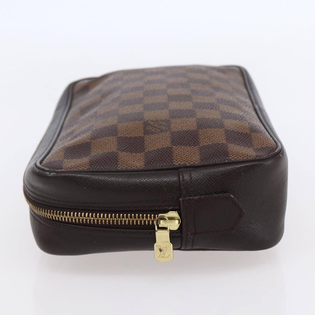 LOUIS VUITTON Damier Ebene Trousse Toilette 25 Clutch Bag N47624 LV Auth 149133