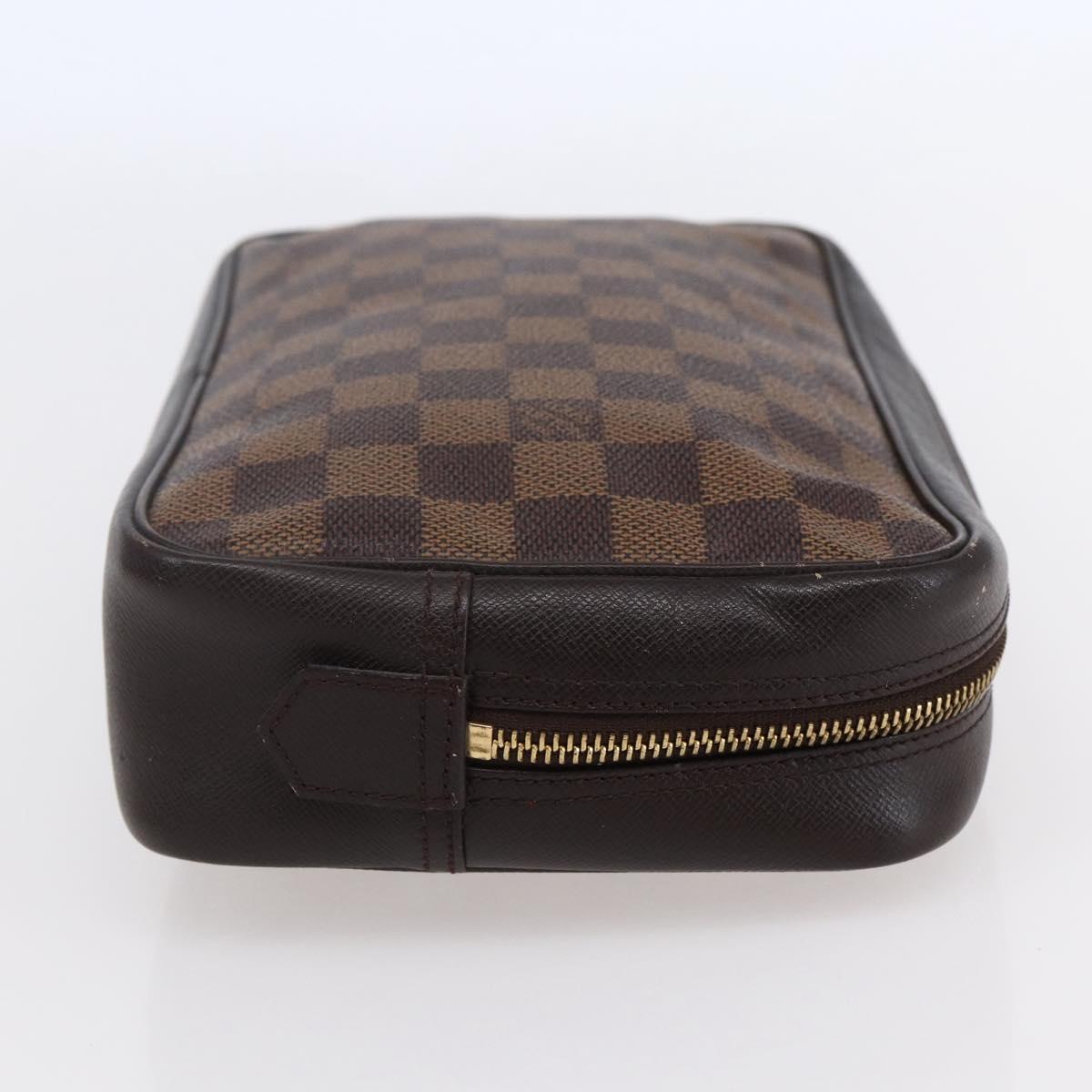LOUIS VUITTON Damier Ebene Trousse Toilette 25 Clutch Bag N47624 LV Auth 149133