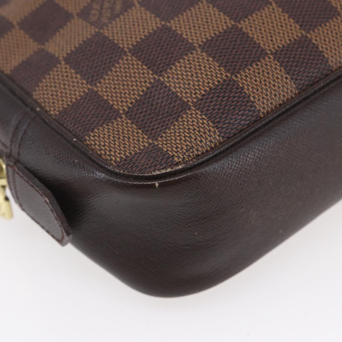 LOUIS VUITTON Damier Ebene Trousse Toilette 25 Clutch Bag N47624 LV Auth 149133