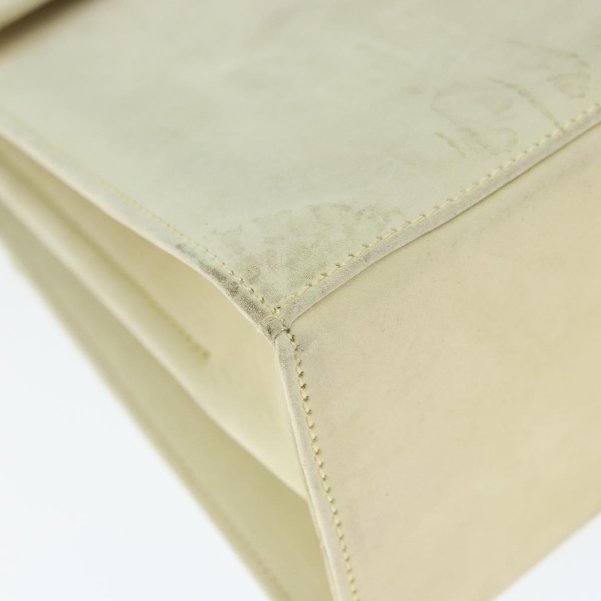 Salvatore Ferragamo Gancini Hand Bag Suede 2way Ivory Gold Auth 149146