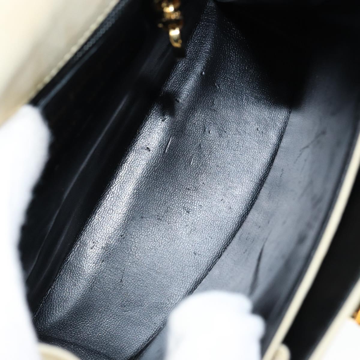 Salvatore Ferragamo Gancini Hand Bag Suede 2way Ivory Gold Auth 149146