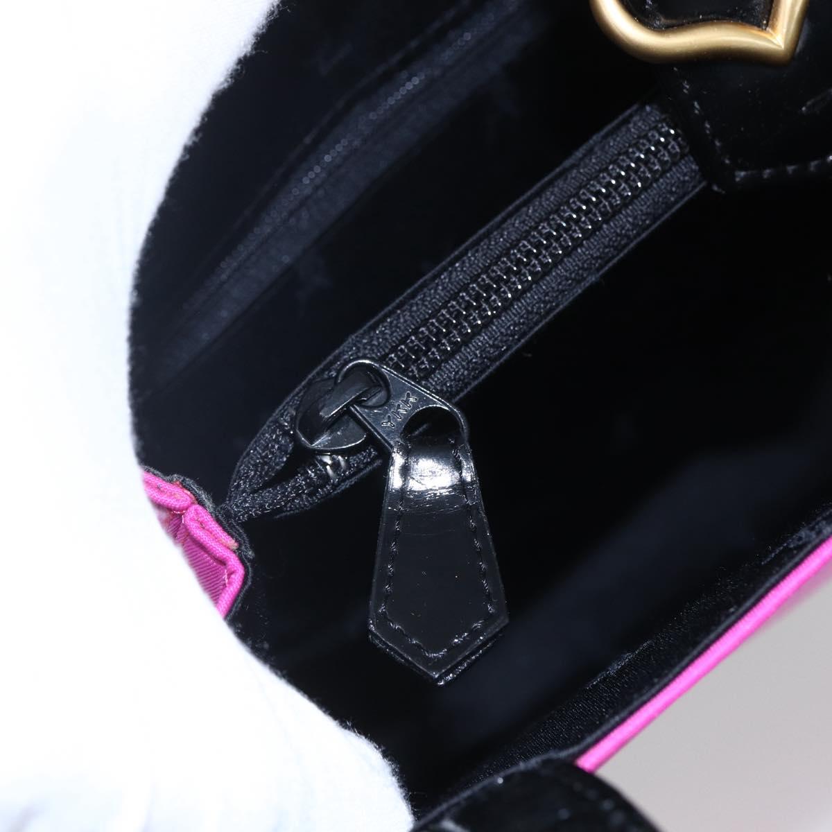 SAINT LAURENT Tote Bag Nylon Pink Gold Auth 149152