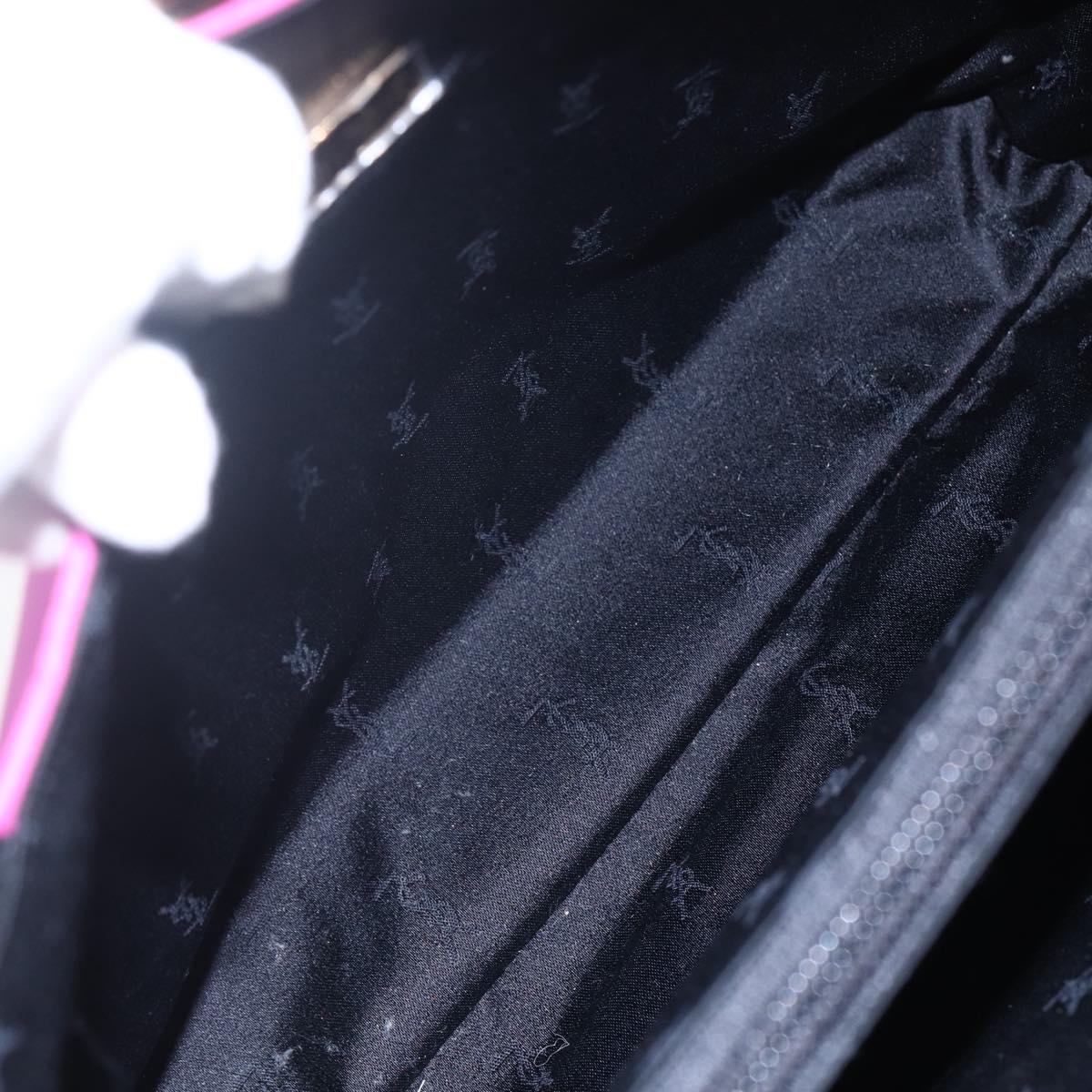 SAINT LAURENT Tote Bag Nylon Pink Gold Auth 149152