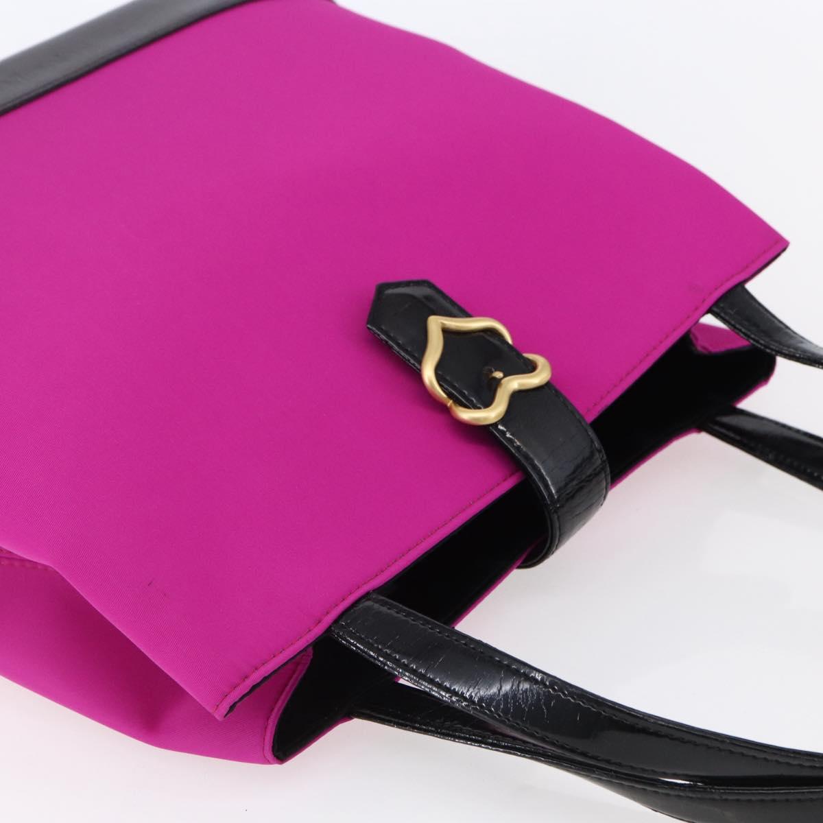 SAINT LAURENT Tote Bag Nylon Pink Gold Auth 149152