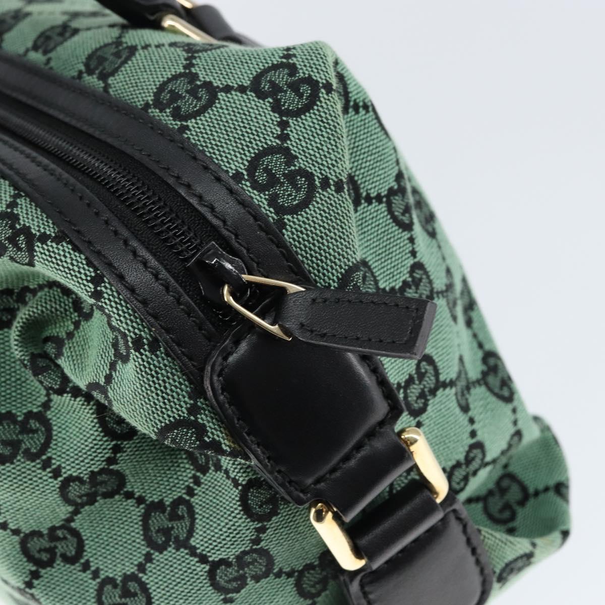 GUCCI GG Canvas Hand Bag Outlet Gold Green 272375 Auth 149154