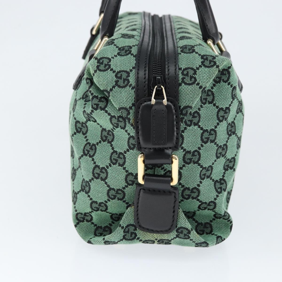 GUCCI GG Canvas Hand Bag Outlet Gold Green 272375 Auth 149154