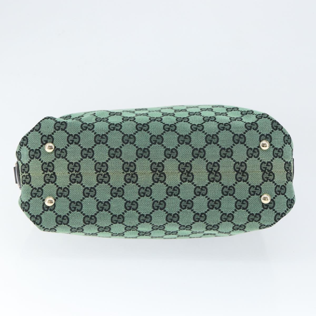 GUCCI GG Canvas Hand Bag Outlet Gold Green 272375 Auth 149154