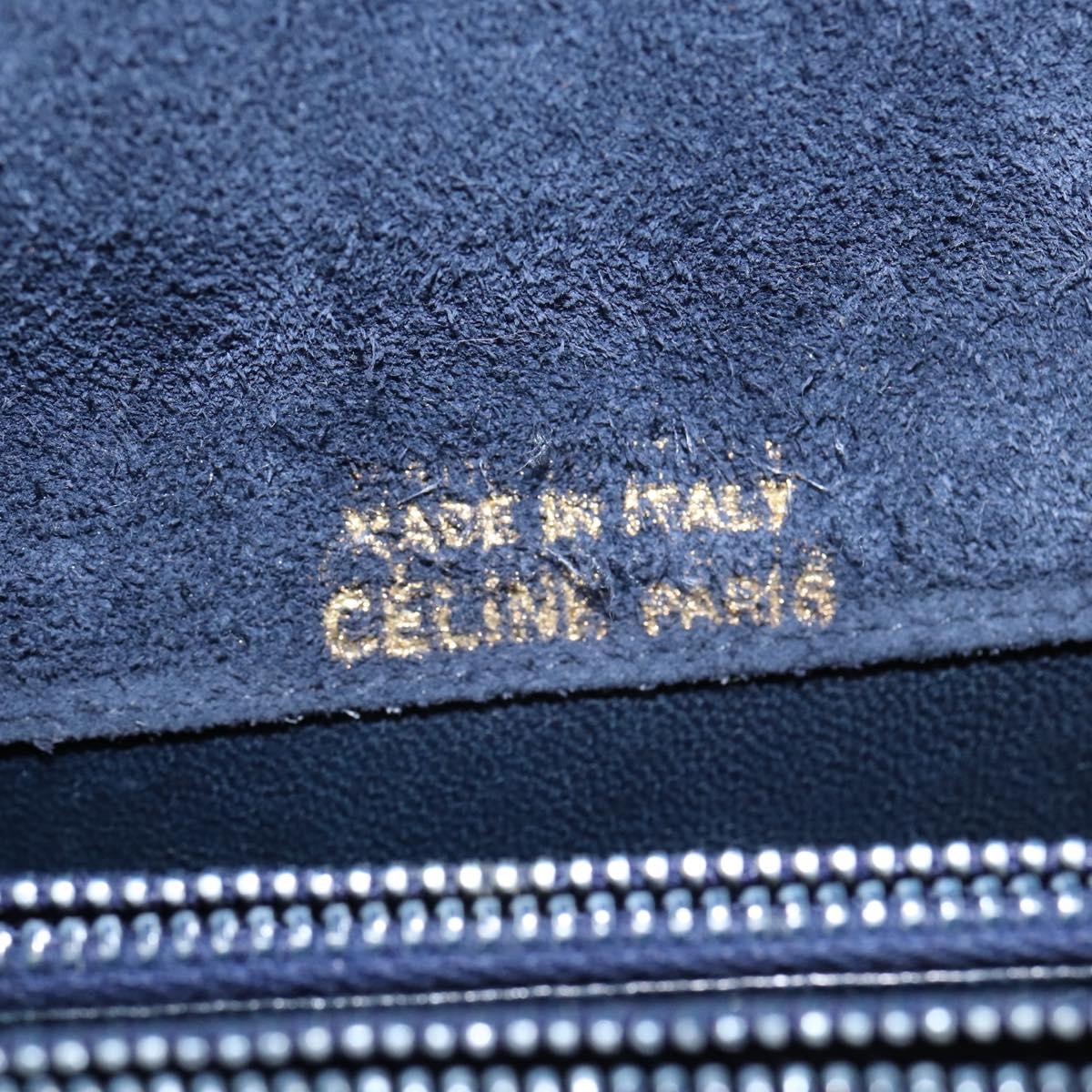 CELINE Horse Carriage Shoulder Bag Enamel Black Gold Auth 149158