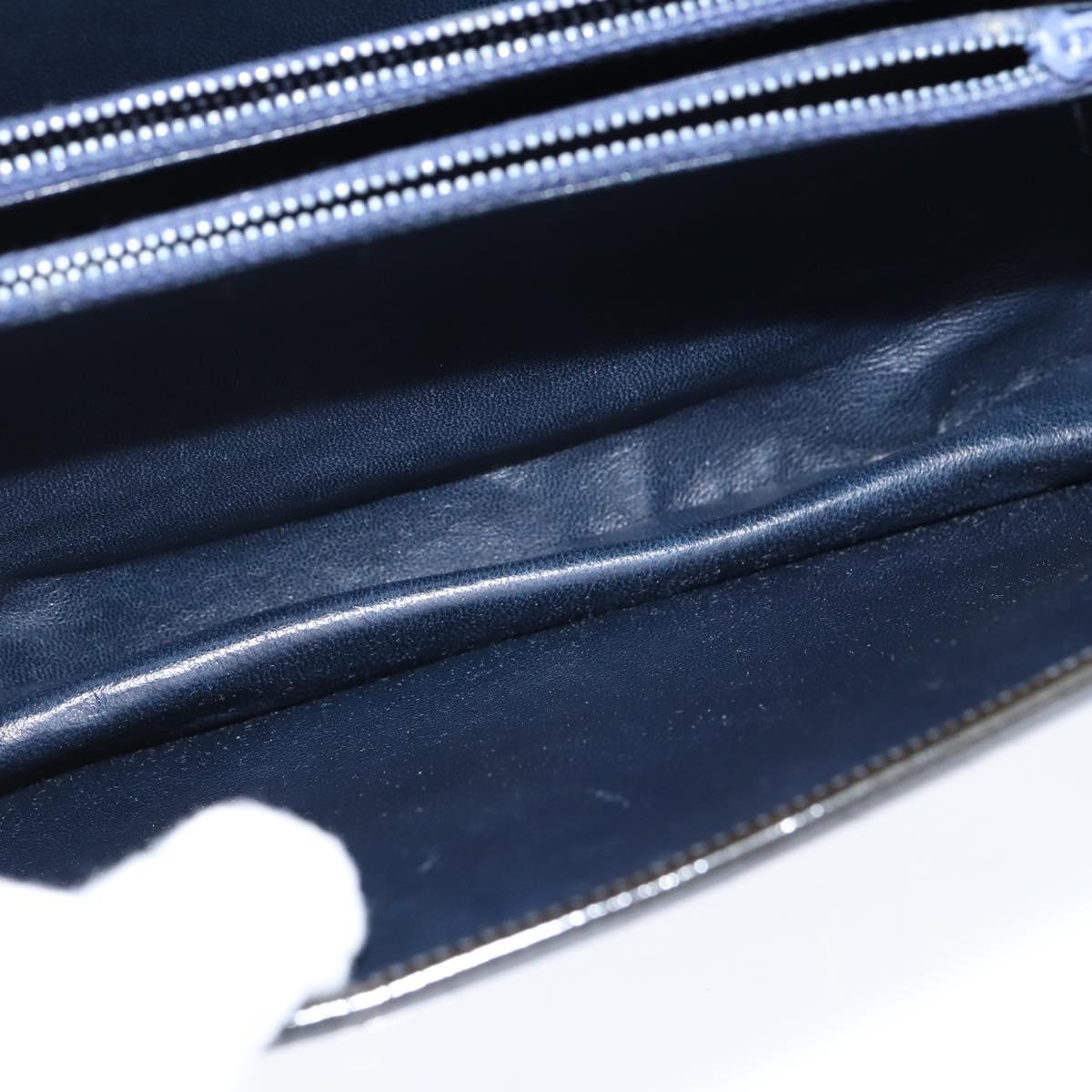 CELINE Horse Carriage Shoulder Bag Enamel Black Gold Auth 149158