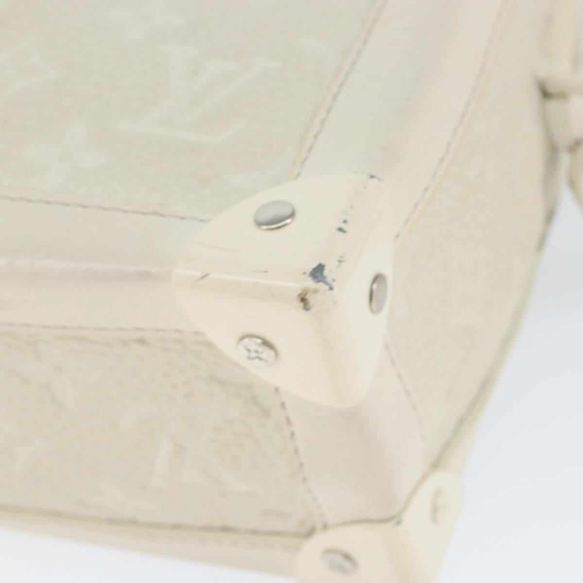 LOUIS VUITTON Monogram Empreinte Soft Trunk Bag White M53287 LV Auth 149169