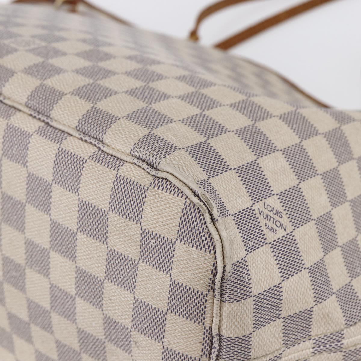 LOUIS VUITTON Damier Azur Neverfull MM Tote Bag N41605 LV Auth 149182