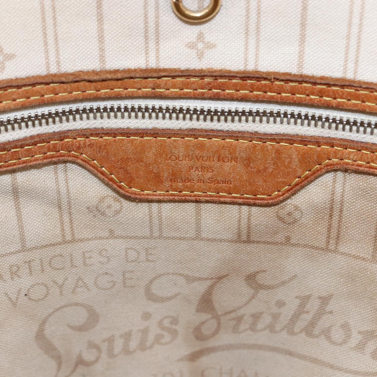 LOUIS VUITTON Damier Azur Neverfull MM Tote Bag N41605 LV Auth 149182