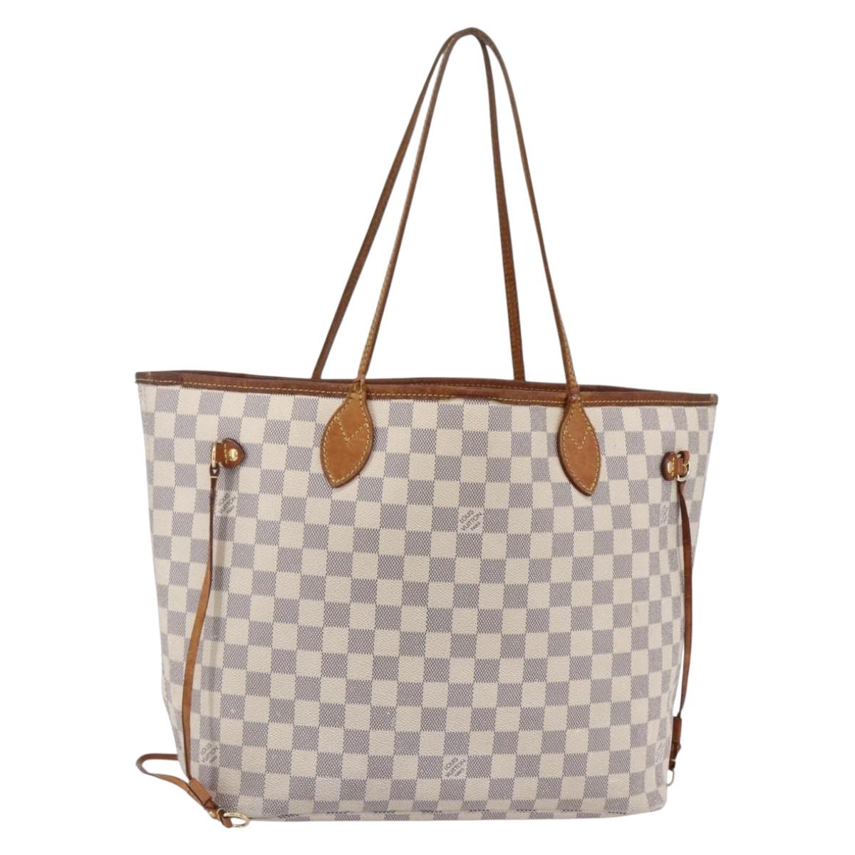 LOUIS VUITTON Damier Azur Neverfull MM Tote Bag N41605 LV Auth 149182