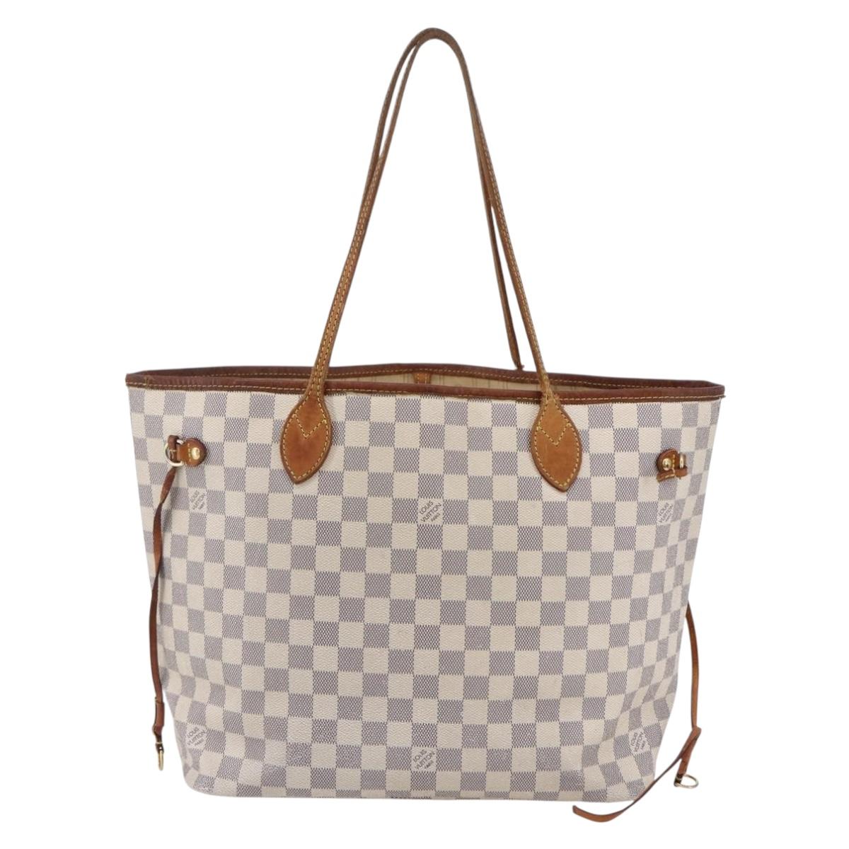 LOUIS VUITTON Damier Azur Neverfull MM Tote Bag N41605 LV Auth 149182