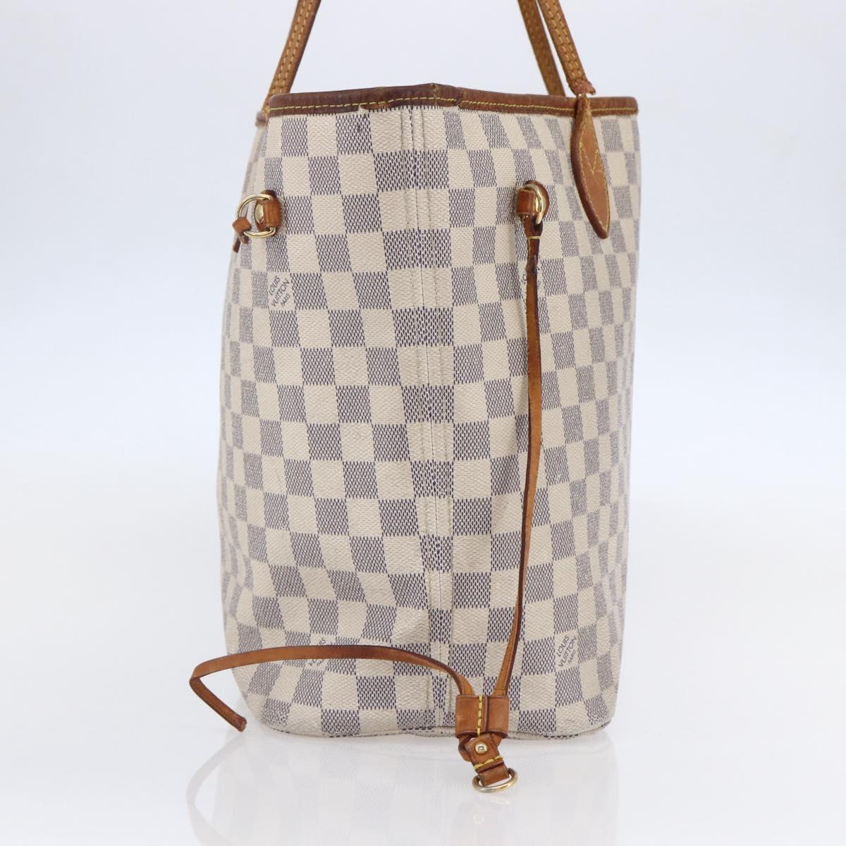 LOUIS VUITTON Damier Azur Neverfull MM Tote Bag N41605 LV Auth 149182