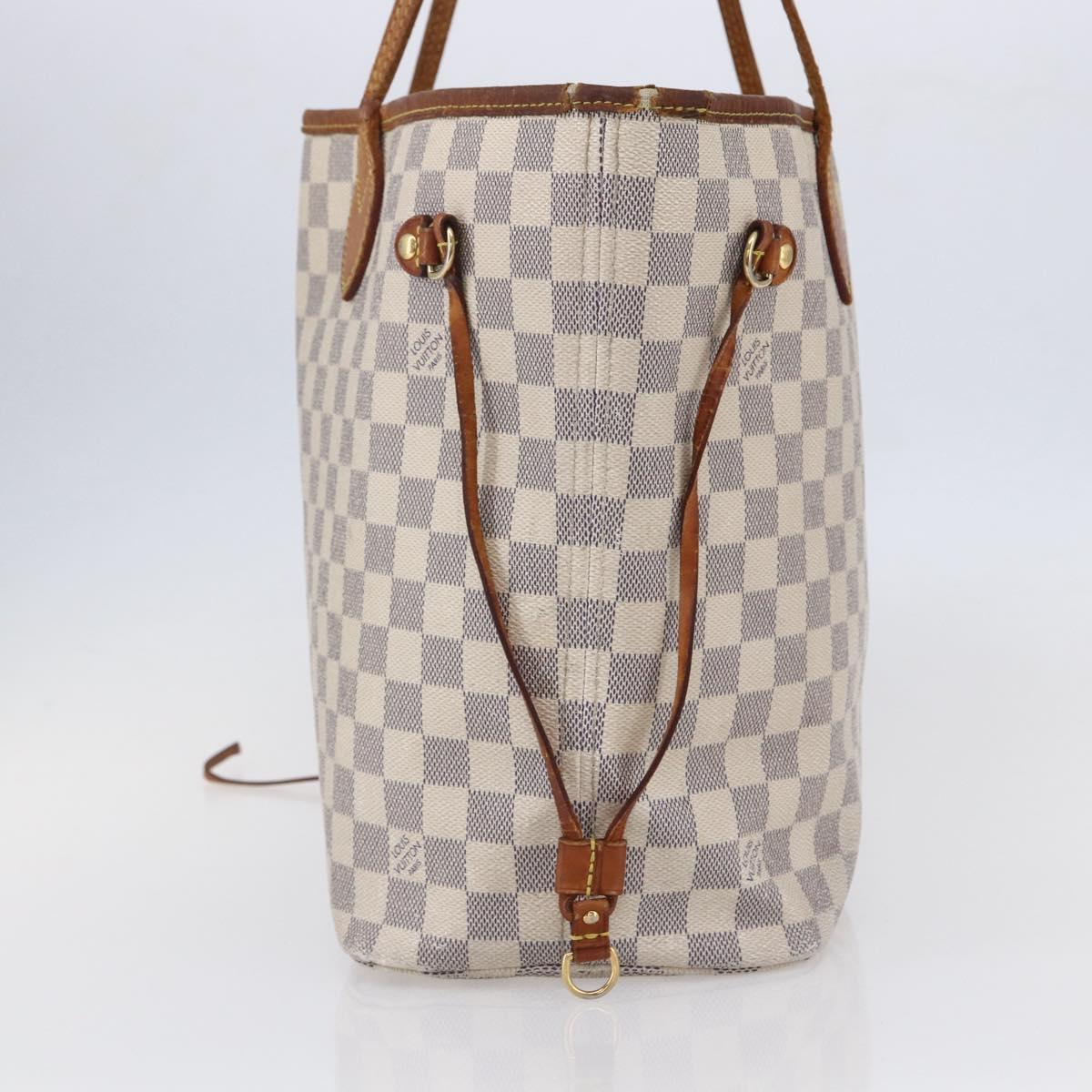LOUIS VUITTON Damier Azur Neverfull MM Tote Bag N41605 LV Auth 149182