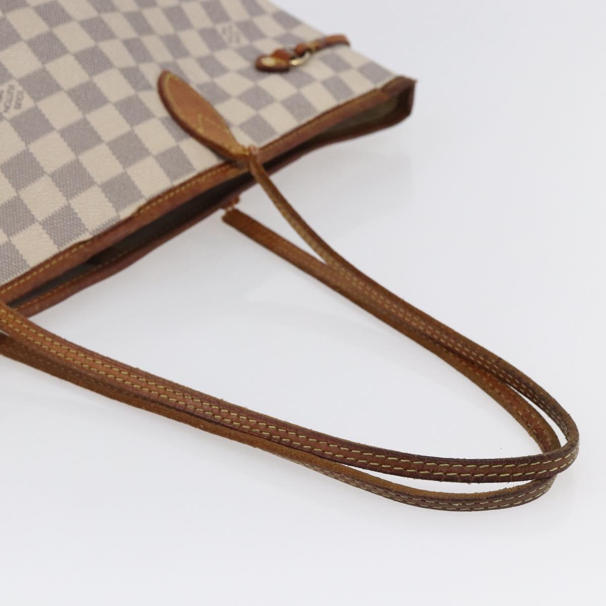 LOUIS VUITTON Damier Azur Neverfull MM Tote Bag N41605 LV Auth 149182