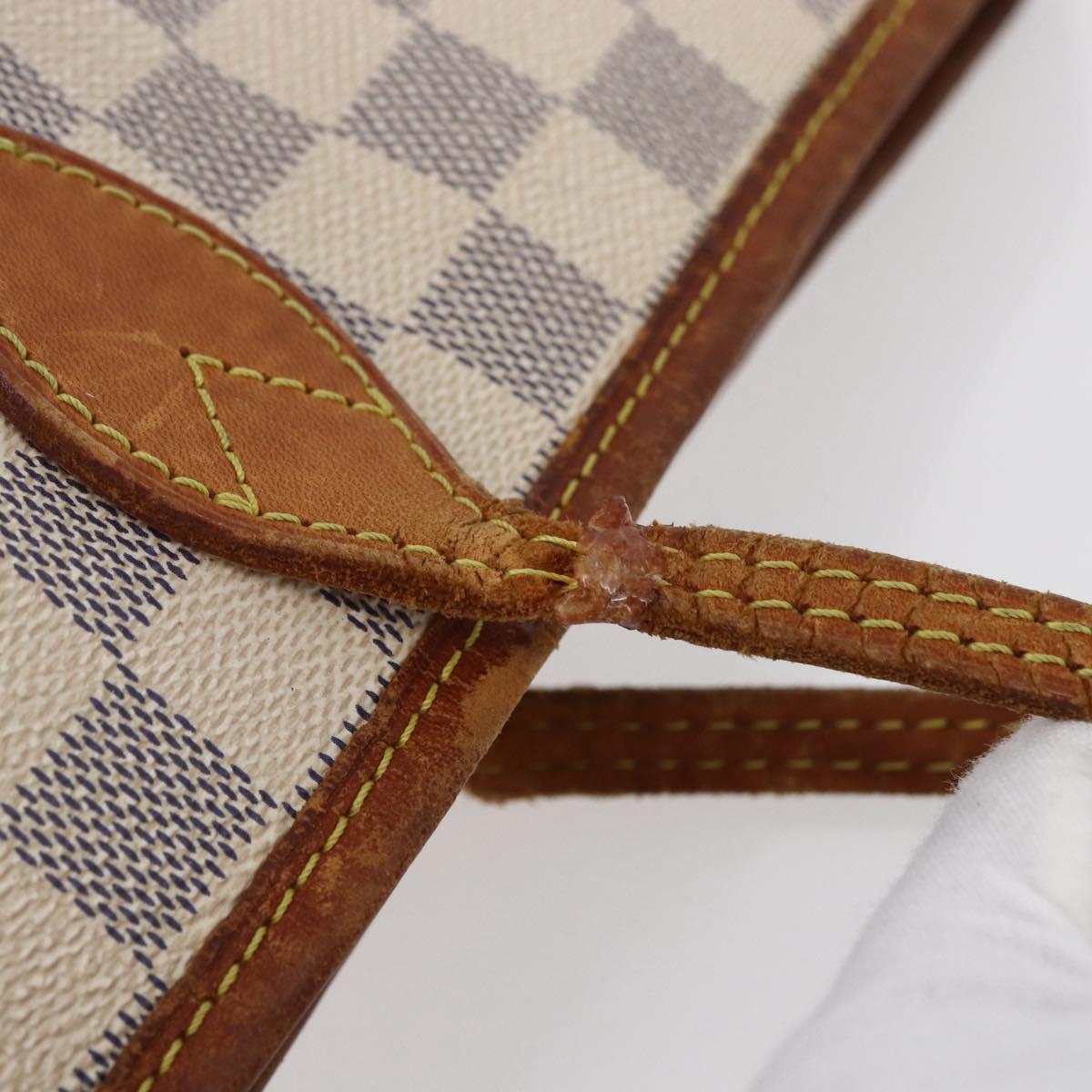 LOUIS VUITTON Damier Azur Neverfull MM Tote Bag N41605 LV Auth 149182