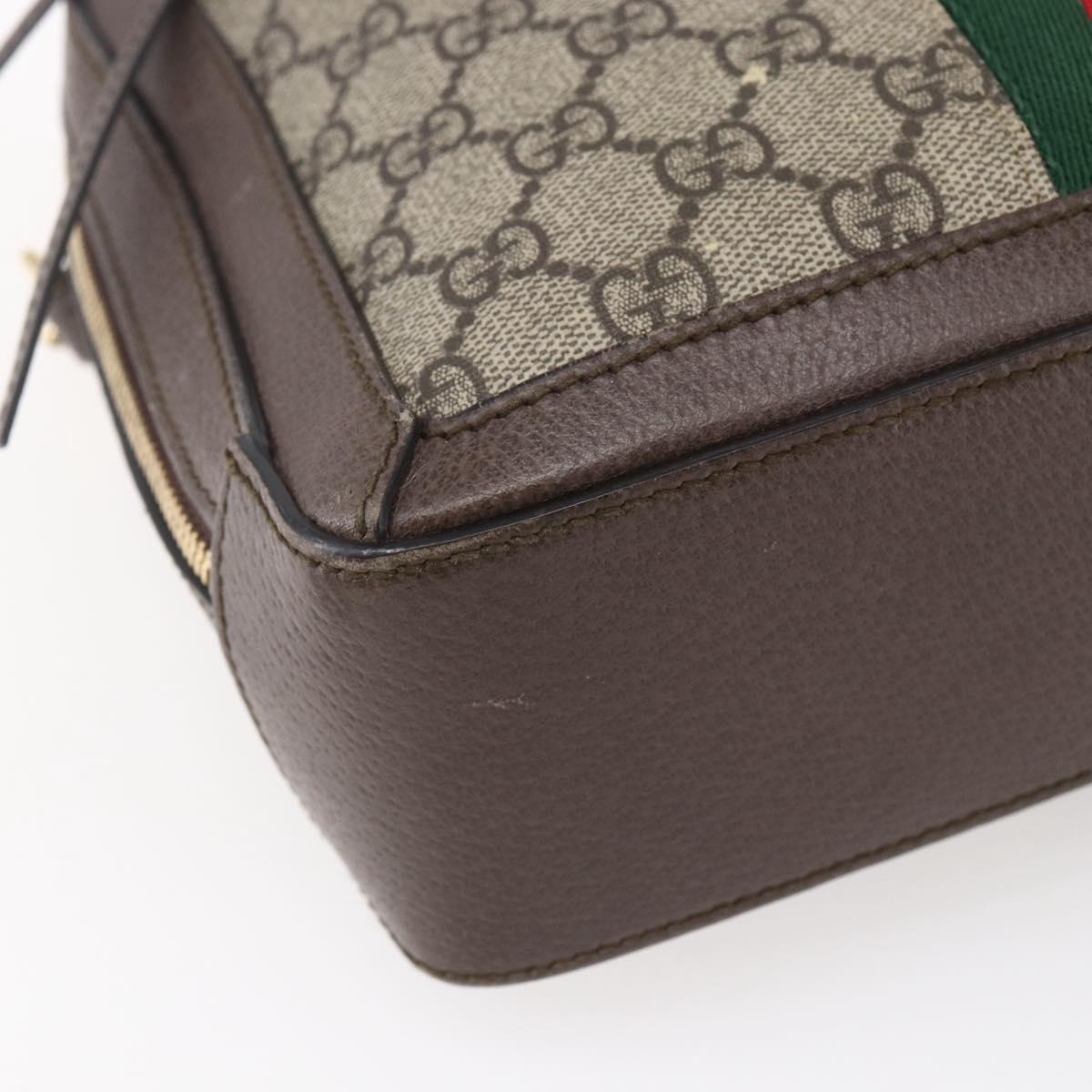 GUCCI Ophidia GG Supreme Web Sherry Line Bag PVC Beige 550622 Auth 149185