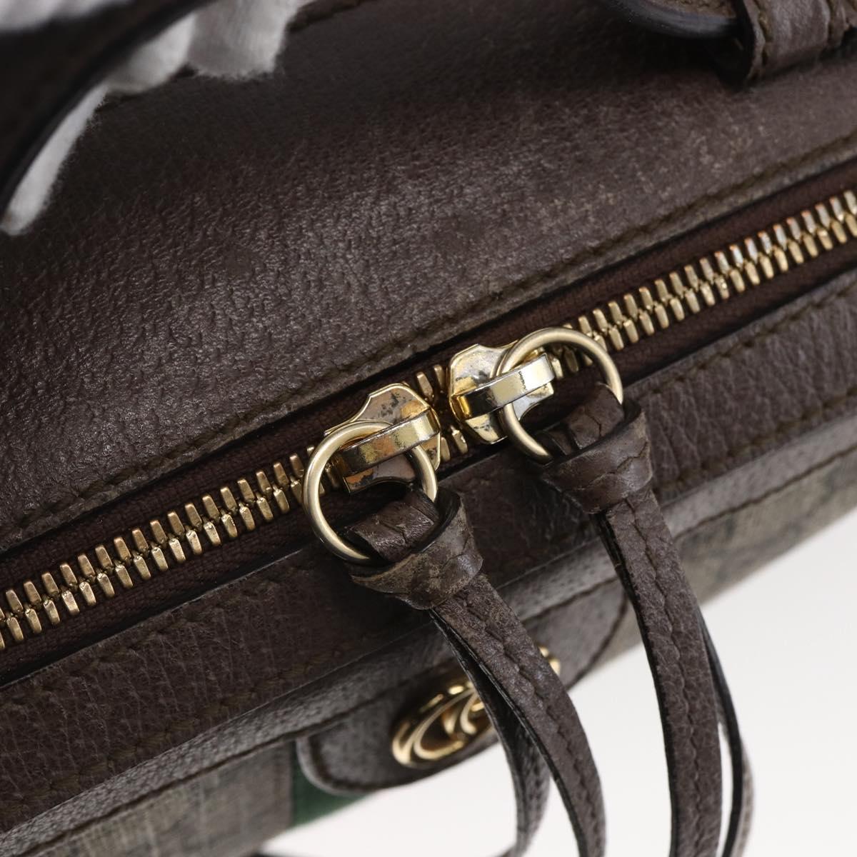 GUCCI Ophidia GG Supreme Web Sherry Line Bag PVC Beige 550622 Auth 149185