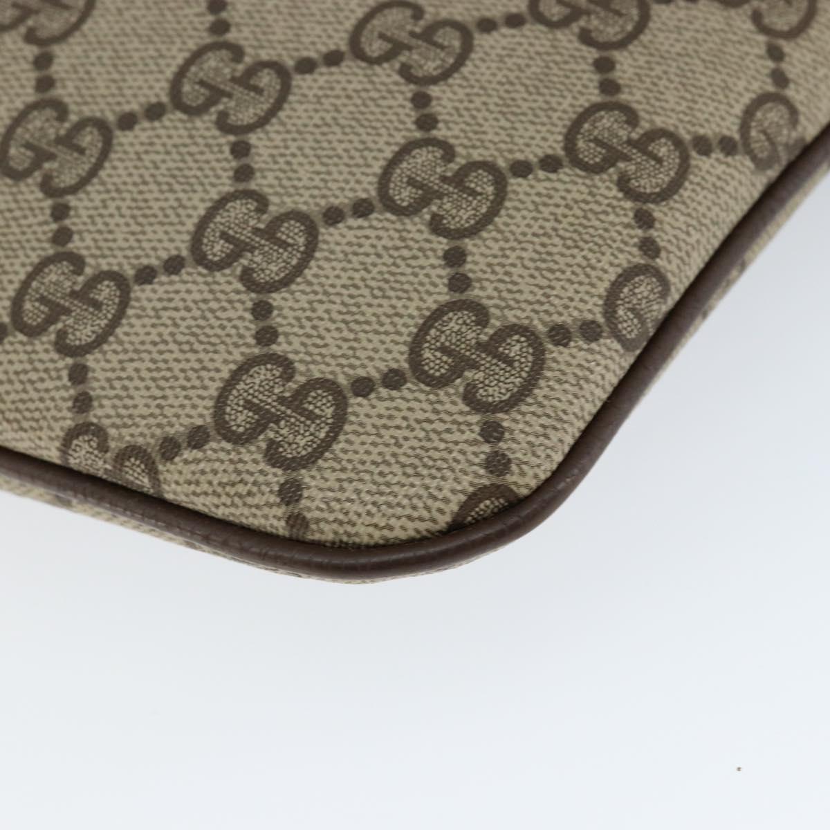 GUCCI GG Supreme Web Sherry Line Bag PVC Beige Gold 904 02 047 Auth 149187