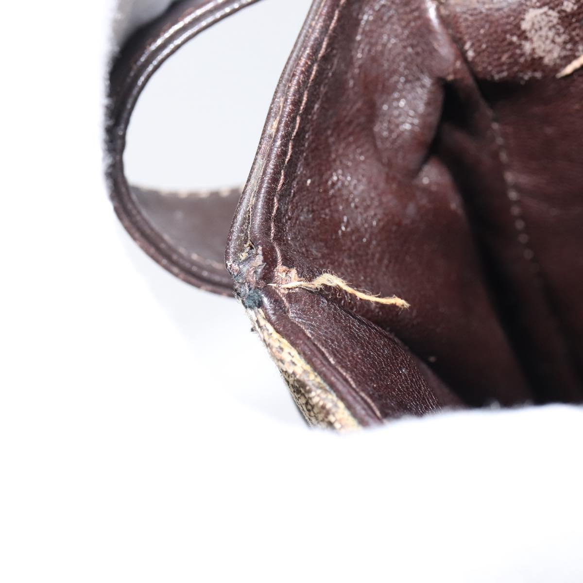 CELINE C Sulky Shoulder Bag Canvas Beige Gold Auth 149188