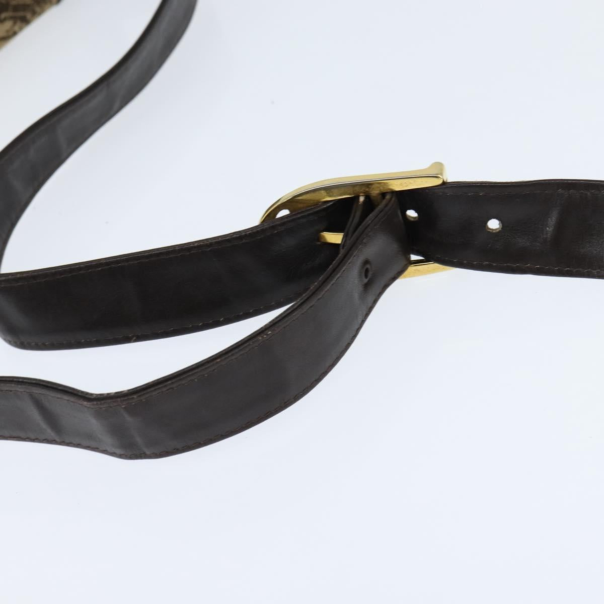 CELINE C Sulky Shoulder Bag Canvas Beige Gold Auth 149188