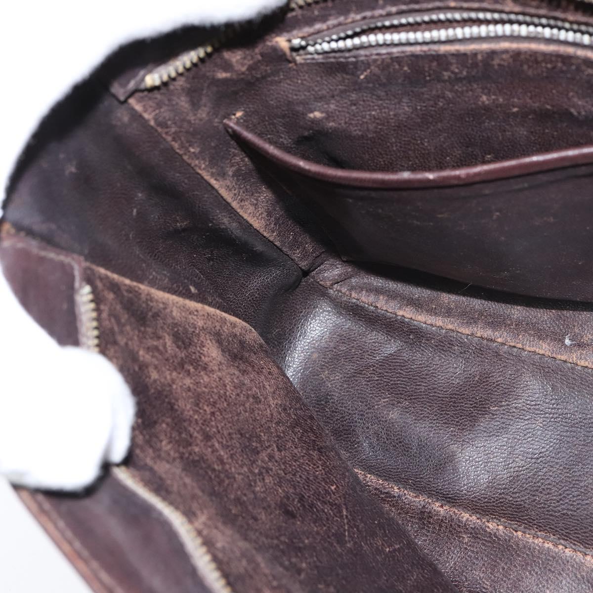 CELINE Shoulder Bag Canvas Beige Gold Auth 149192