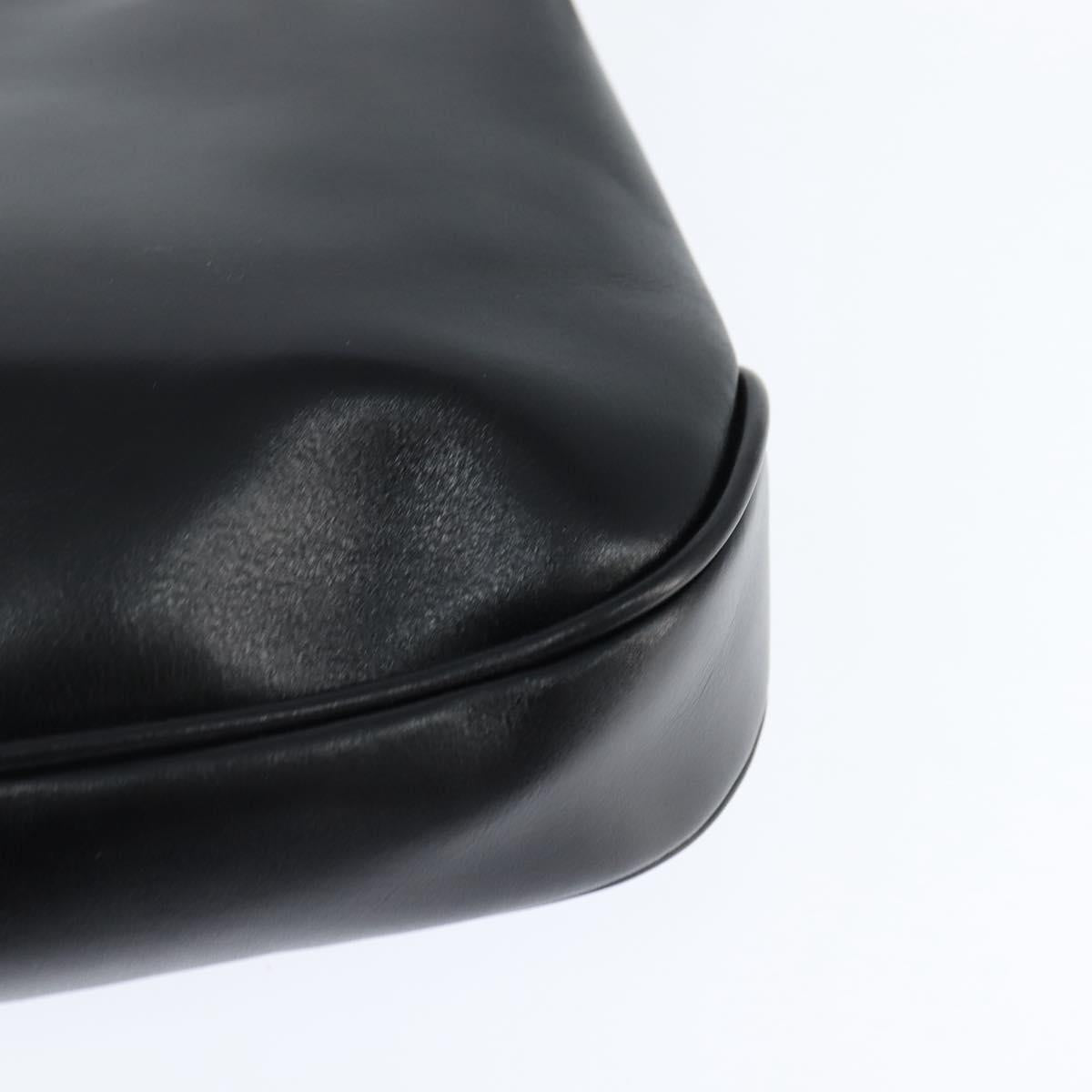 Salvatore Ferragamo Shoulder Bag Leather Black Gold Auth 149194