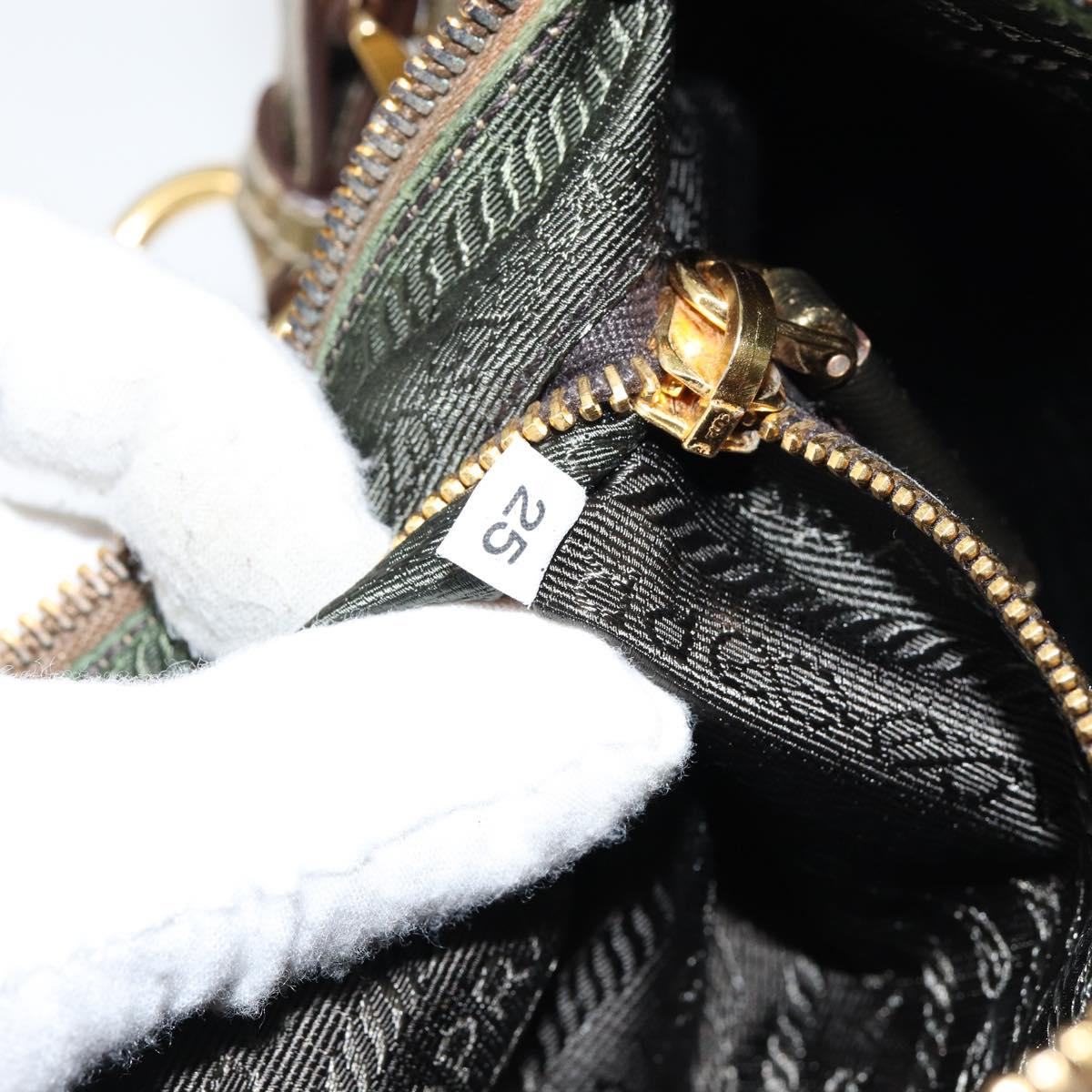 PRADA Shoulder Bag Safiano leather Gold Auth 149196