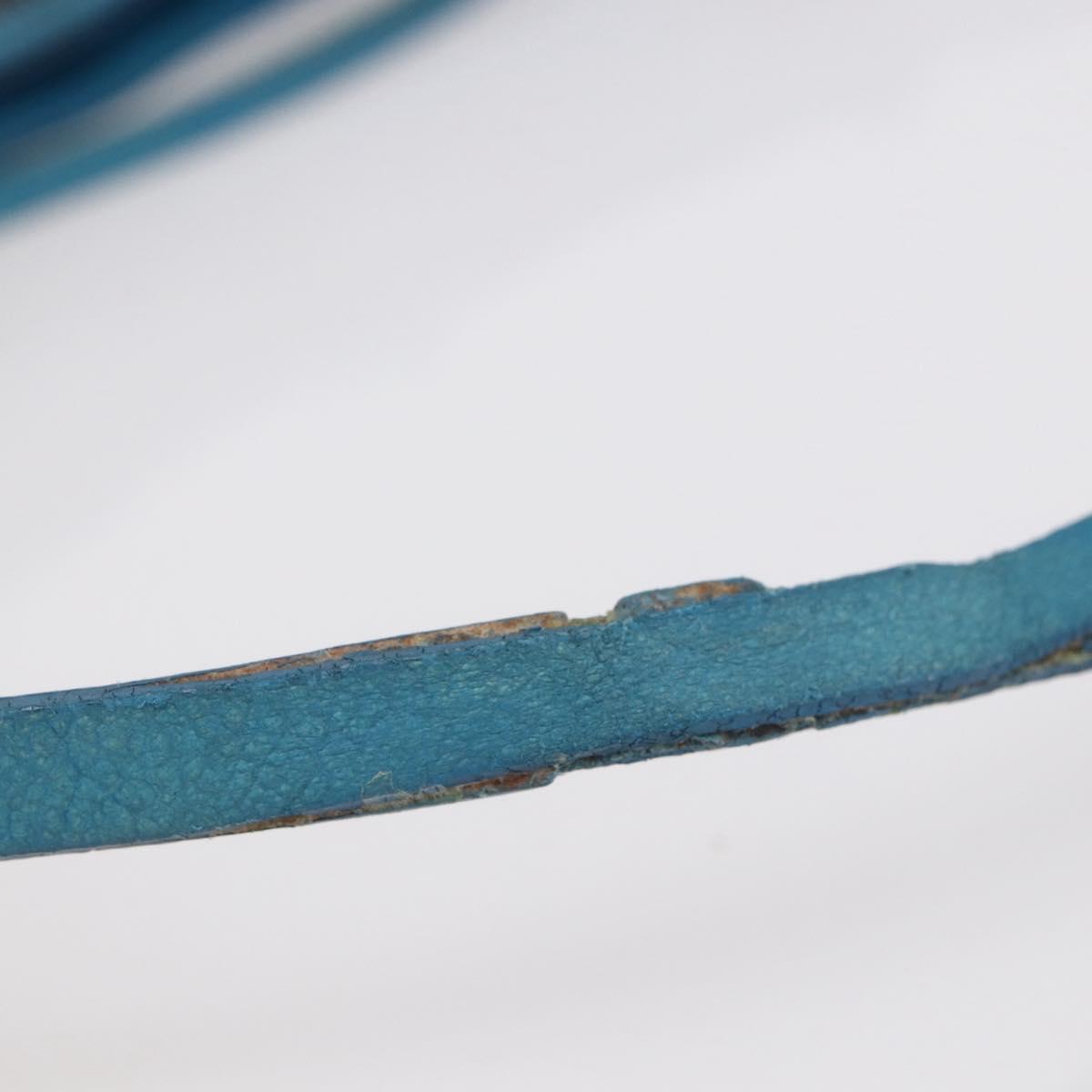 BALENCIAGA The Shoulder Shoulder Bag Leather Blue 138226 Auth 149200