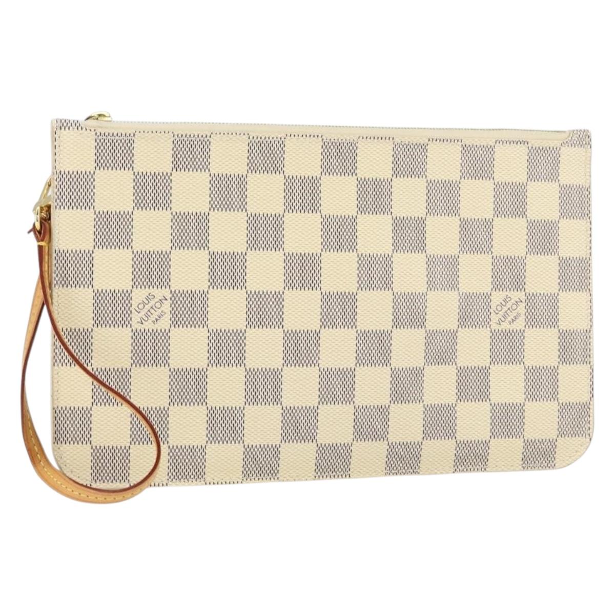 LOUIS VUITTON Damier Azur Neverfull MM Pouch LV Auth 149202