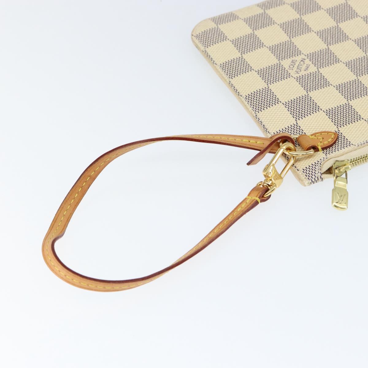 LOUIS VUITTON Damier Azur Neverfull MM Pouch LV Auth 149202